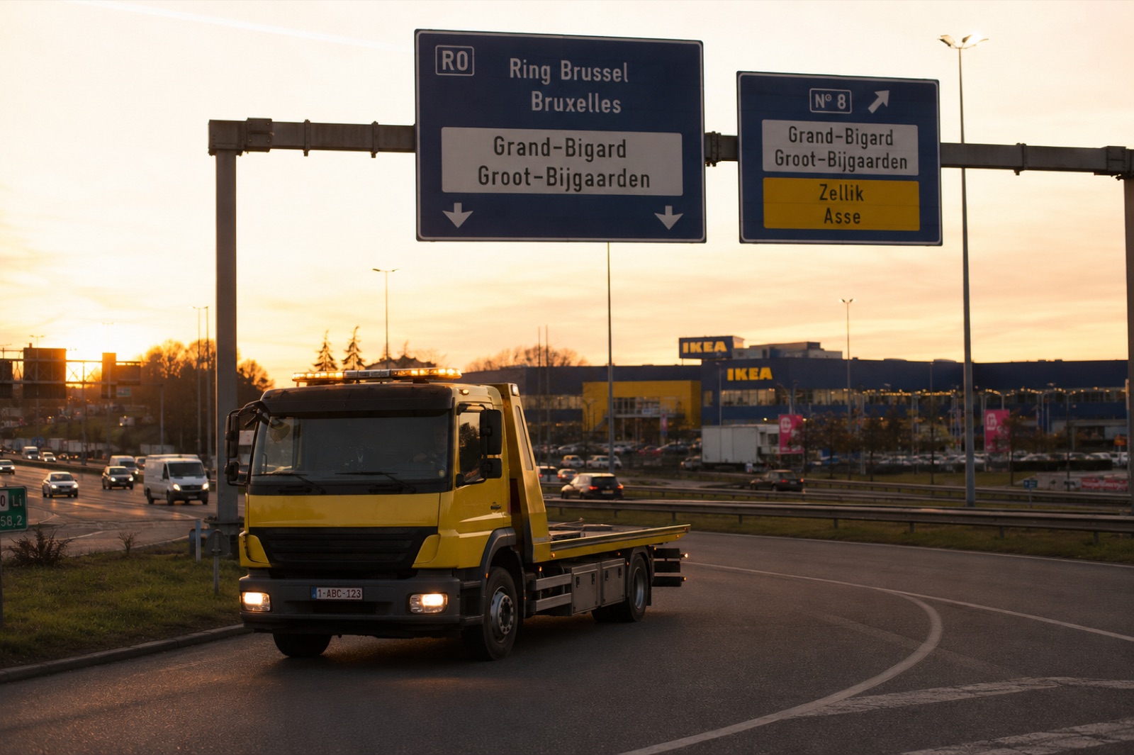 Depannage Grand-Bigard 1702 - camion ABD sur le Ring R0 sortie Groot-Bijgaarden